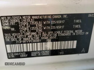 2023 Toyota RAV4 XLE with VIN 2T3P1RFV1PC380881, listed as a Copart auction lot 56160425 with 37,628 mi miles and Salvage title. Bid and sale history available at DreamBid. Image 13.