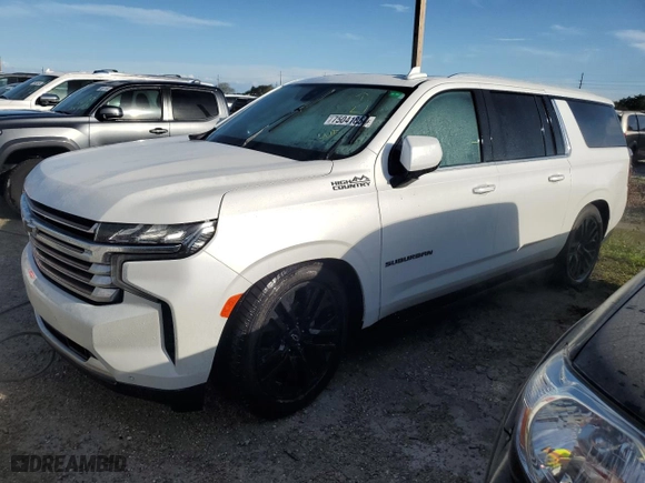 2021 Chevrolet Suburban High Country with VIN 1GNSKGKL8MR318850, listed as a Copart auction lot 75041854 with 0 mi miles and Non Repairable. Bid and sale history available at carsss.com. Image 1.