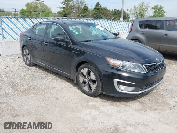2012 Kia Optima Hybrid with VIN KNAGM4AD5C5017635, listed as a IAAI auction lot 42214181 with 159,599 mi miles. Bid and sale history available at carsss.com. Image 1.
