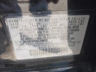 2016 Nissan Sentra SR with VIN 3N1AB7AP0GL640633, listed as a IAAI auction lot 41833162 with 119,794 mi miles and . Bid and sale history available at DreamBid. Image 9.