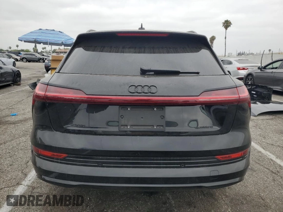 2022 Audi e-tron Premium Plus with VIN WA1LAAGE4NB014605, listed as a Copart auction lot 61127385 with 26,355 mi miles and Salvage title. Bid and sale history available at DreamBid. Image 6.