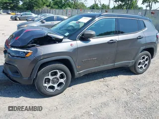 2022 Jeep Compass Trailhawk with VIN 3C4NJDDB9NT160748, listed as a IAAI auction lot 42589269 with 53,092 mi miles and . Bid and sale history available at DreamBid. Image 17.