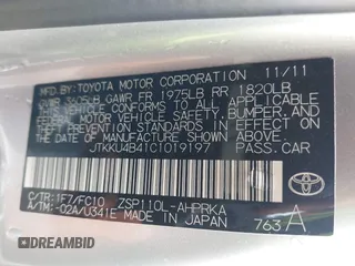 2012 Scion xD z VIN JTKKU4B41C1019197, wystawiony jako IAAI lot #42144155 z przebiegiem Nie podano mil oraz . Historia ofert i sprzedaży dostępna na DreamBid. Obrazek 9.