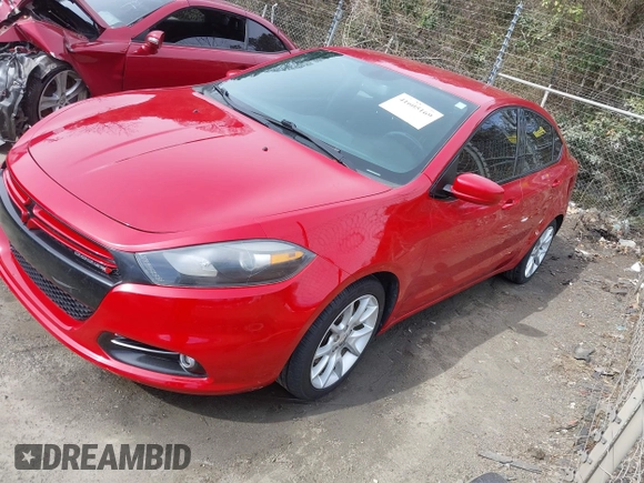 2013 Dodge Dart SXT with VIN 1C3CDFBA2DD198643, listed as a IAAI auction lot 41605169 with 154,917 mi miles. Bid and sale history available at carsss.com. Image 2.