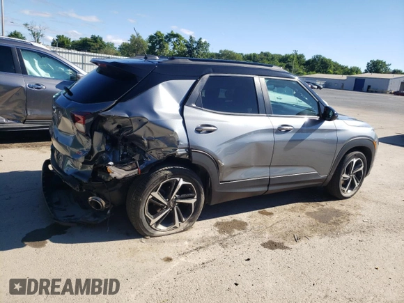 2021 Chevrolet TrailBlazer RS with VIN KL79MUSLXMB095197, listed as a Copart auction lot 61250744 with 41,244 mi miles and Salvage Title. Bid and sale history available at DreamBid. Image 3.