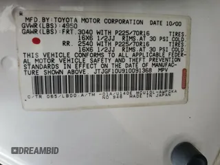 2001 Lexus RX 300 with VIN JTJGF10U910091368, listed as a Copart auction lot 69327224 with 151,106 mi miles and Salvage Title. Bid and sale history available at carsss.com. Image 15.