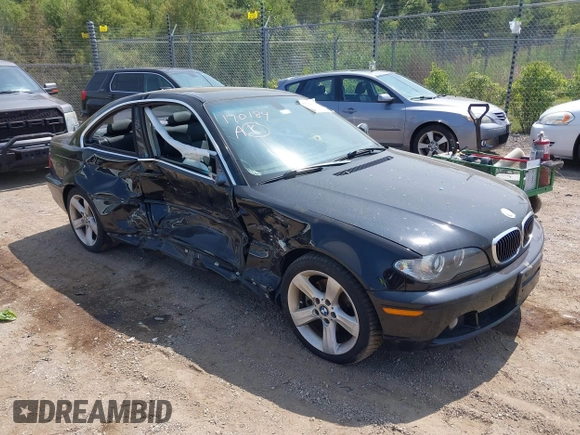 2004 BMW 3 Series 325Ci with VIN WBABD33464JY97187, listed as a IAAI auction lot 40164018 with Not Provided miles and . Bid and sale history available at carsss.com. Image 1.