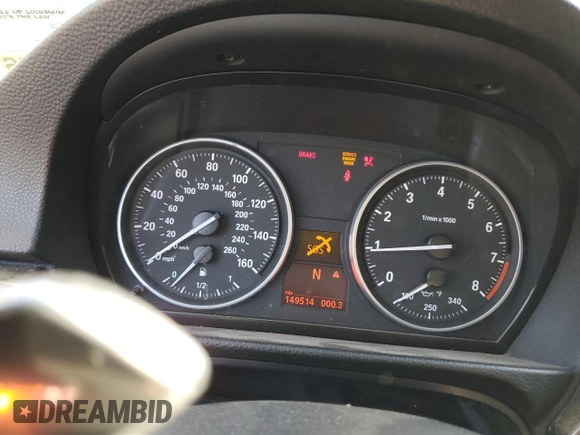 2007 BMW 3 Series 335i with VIN WBAWB73507P036161, listed as a Copart auction lot 47369015 with 149,514 mi miles and Salvage Title. Bid and sale history available at DreamBid. Image 9.