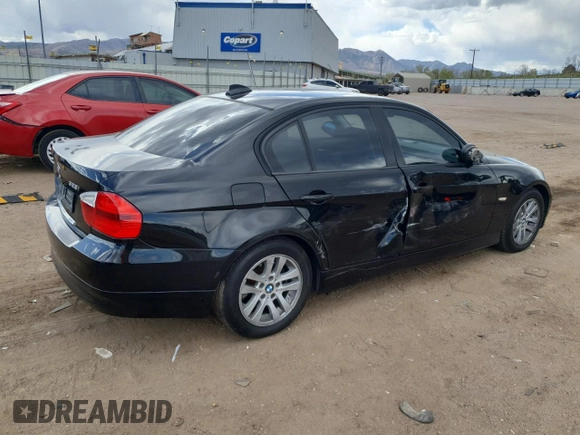 2007 BMW 3 Series 328i with VIN WBAVA33517KX74605, listed as a Copart auction lot 54376065 with 128,773 mi miles and Salvage Title. Bid and sale history available at DreamBid. Image 3.