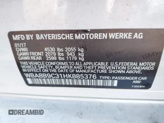 2017 BMW 3 Series 330i with VIN WBA8B9C31HK885376, listed as a IAAI auction lot 41607968 with 109,096 mi miles and . Bid and sale history available at DreamBid. Image 9.