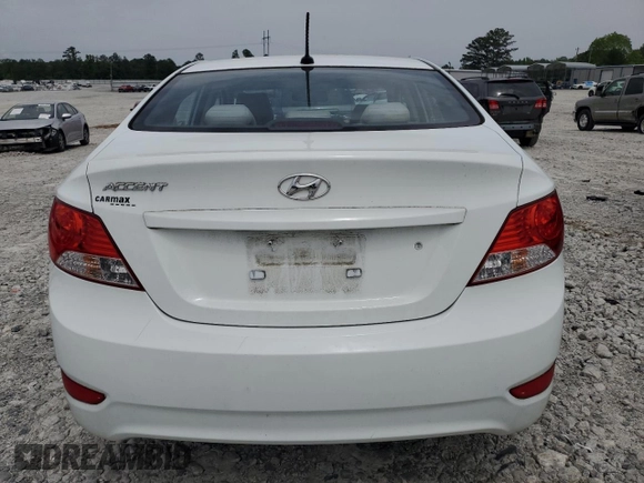 2013 Hyundai Accent GLS with VIN KMHCT4AE8DU554192, listed as a Copart auction lot 56010635 with 57,473 mi miles and Salvage title. Bid and sale history available at DreamBid. Image 6.