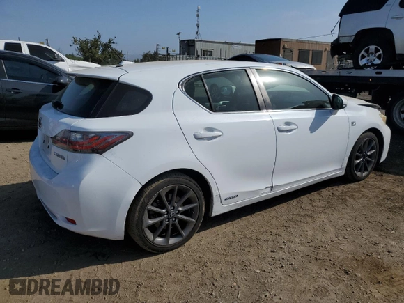2013 Lexus CT 200h with VIN JTHKD5BH4D2142535, listed as a Copart auction lot 59635375 with 167,988 mi miles and Salvage title. Bid and sale history available at DreamBid. Image 3.