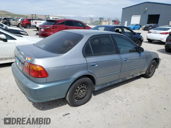 2000 Honda Civic VP with VIN 2HGEJ6612YH502054, listed as a Copart auction lot 53097445 with 171,322 mi miles and Salvage Title. Bid and sale history available at carsss.com. Image 3.