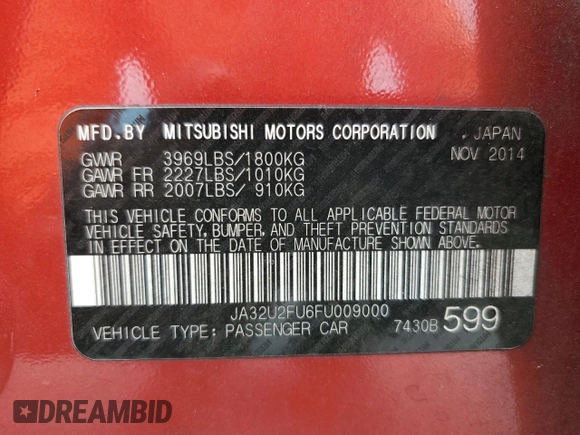 2015 Mitsubishi Lancer ES с VIN JA32U2FU6FU009000, выставлен на аукционе Copart как лот 62341035 с пробегом 152 655 миль миль и Списание • Salvage title. История ставок и продаж доступна на DreamBid. Изображение 13.