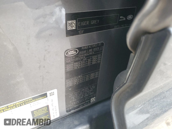 2020 Land Rover Defender X with VIN SALEXEEU0L2021510, listed as a Copart auction lot 41806055 with 58,647 mi miles and Salvage title. Bid and sale history available at DreamBid. Image 14.