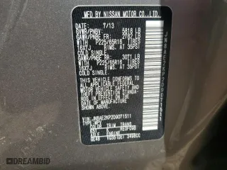 2013 Nissan Quest SV with VIN JN8AE2KP2D9071511, listed as a Copart auction lot 68070654 with 128,118 mi miles and Salvage Title. Bid and sale history available at carsss.com. Image 13.