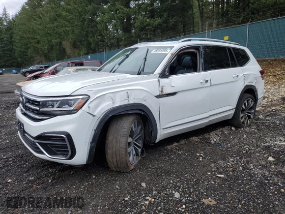 2022 Volkswagen Atlas SEL Premium R-Line with VIN 1V2FR2CA2NC519295, listed as a Copart auction lot 48591095 with 38,002 mi miles and Salvage title. Bid and sale history available at DreamBid. Image 1.