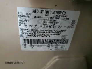 2007 Ford Edge SEL PLUS with VIN 2FMDK39C17BA65079, listed as a Copart auction lot 43958955 with 184,803 mi miles and Salvage Title. Bid and sale history available at carsss.com. Image 13.