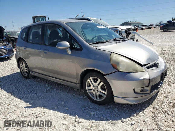 2007 Honda Fit Sport with VIN JHMGD38637S041653, listed as a Copart auction lot 48224085 with 121,493 mi miles and Salvage Title. Bid and sale history available at carsss.com. Image 4.