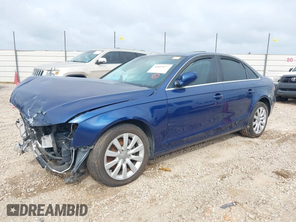 2013 Audi A4 Premium with VIN WAUAFAFL5DA123641, listed as a IAAI auction lot 40809477 with 1 mi miles. Bid and sale history available at carsss.com. Image 2.
