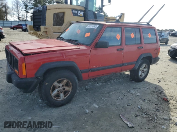 1997 Jeep Cherokee Sport with VIN 1J4FT68S6VL600838, listed as a Copart auction lot 88956065 with 0 mi miles and Salvage Title. Bid and sale history available at carsss.com. Image 1.