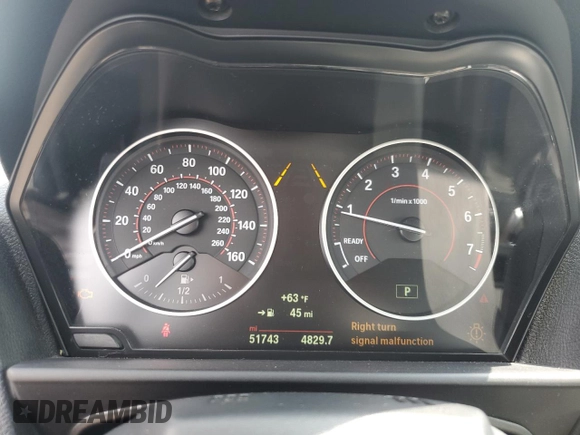 2016 BMW 2 Series 228i xDrive with VIN WBA1L9C54GV324778, listed as a Copart auction lot 53806835 with 51,743 mi miles and Salvage title. Bid and sale history available at DreamBid. Image 9.