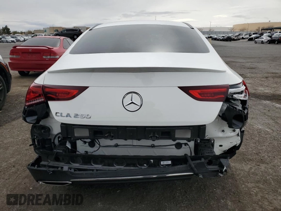2023 Mercedes-Benz CLA 250 with VIN W1K5J4GB4PN362160, listed as a Copart auction lot 48571955 with 19,245 mi miles and Salvage Title. Bid and sale history available at DreamBid. Image 6.