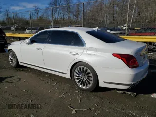 2017 Genesis G90 3.3T Premium with VIN KMHG34JA6HU032181, listed as a Copart auction lot 86780684 with 50,684 mi miles and Salvage Title. Bid and sale history available at carsss.com. Image 2.