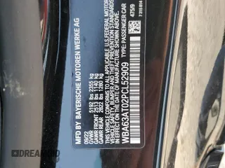 2023 BMW 4 Series M440i xDrive with VIN WBA63AT02PCL52909, listed as a Copart auction lot 64222804 with 21,772 mi miles and Salvage Title. Bid and sale history available at carsss.com. Image 12.