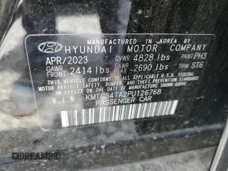 2023 Genesis G70 2.0T with VIN KMTG34TA2PU126768, listed as a Copart auction lot 56201094 with 11,556 mi miles and Salvage Title. Bid and sale history available at DreamBid. Image 12.