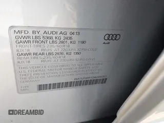 2013 Audi Q5 Premium Plus with VIN WA1LFAFP1DA085057, listed as a IAAI auction lot 41959939 with 204,931 mi miles and . Bid and sale history available at DreamBid. Image 9.
