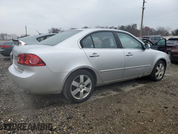 2007 Kia Optima EX with VIN KNAGE124X75120601, listed as a Copart auction lot 83358924 with 168,546 mi miles and Clean Title. Bid and sale history available at carsss.com. Image 3.