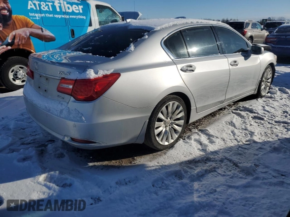 2014 Acura RLX Advance with VIN JH4KC1F98EC003695, listed as a Copart auction lot 41734995 with 271,032 mi miles and Salvage title. Bid and sale history available at DreamBid. Image 3.