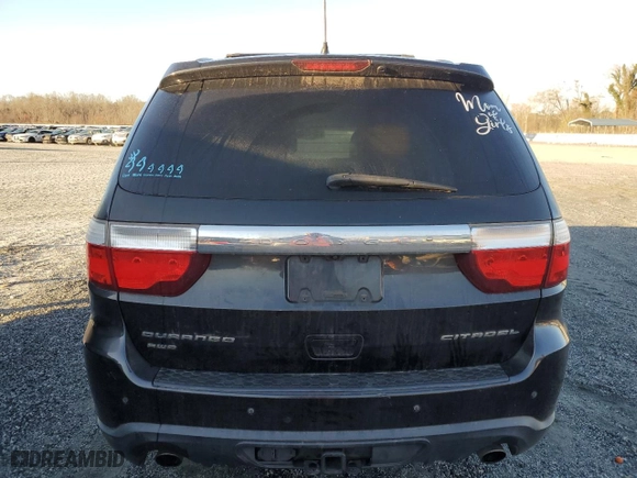 2013 Dodge Durango Citadel with VIN 1C4SDJET3DC556944, listed as a Copart auction lot 49373065 with 206,860 mi miles and Salvage Title. Bid and sale history available at carsss.com. Image 6.