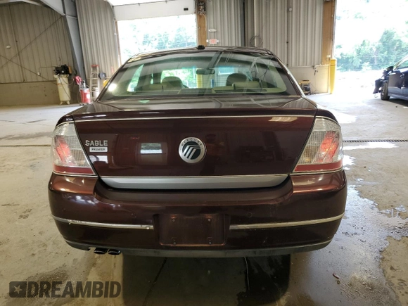 2009 Mercury Sable Premier with VIN 1MEHM42W69G626719, listed as a Copart auction lot 62270835 with 78,193 mi miles and Salvage title. Bid and sale history available at DreamBid. Image 6.