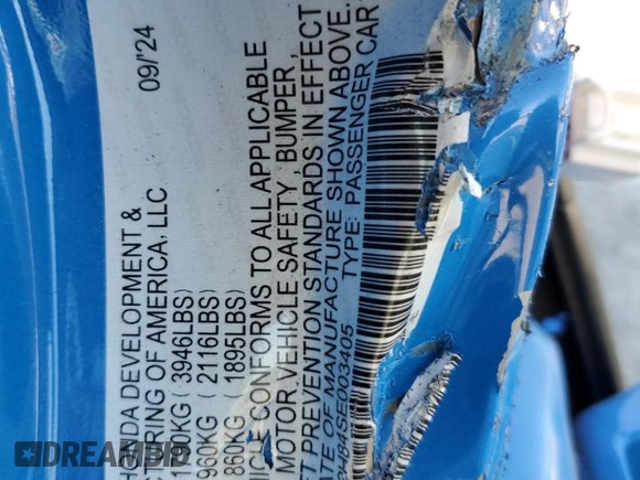 2025 Honda Civic Sport z VIN 19XFL2H84SE003405, wystawiony jako Copart lot #53112765 z przebiegiem 2 481 mil mil oraz Szkoda całkowita • Salvage title. Historia ofert i sprzedaży dostępna na DreamBid. Obrazek 13.