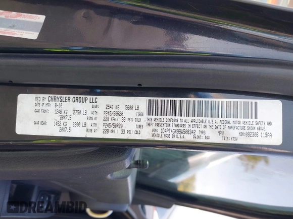 2011 Dodge Nitro Heat with VIN 1D4PT4GX9BW508342, listed as a IAAI auction lot 41980211 with 168,644 mi miles and . Bid and sale history available at DreamBid. Image 9.
