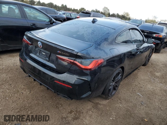 2023 BMW 4 Series M440i xDrive with VIN WBA13AR09PCM73339, listed as a Copart auction lot 74730934 with 13,704 mi miles and Salvage Title. Bid and sale history available at DreamBid. Image 3.