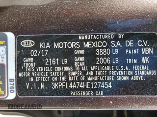 2017 Kia Forte S with VIN 3KPFL4A74HE127454, listed as a Copart auction lot 49286075 with 178,211 mi miles and Salvage Title. Bid and sale history available at DreamBid. Image 12.