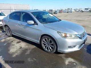 2014 Honda Accord Sport with VIN 1HGCR2F51EA284257, listed as a IAAI auction lot 42185473 with 86,651 mi miles and . Bid and sale history available at DreamBid. Image 1.