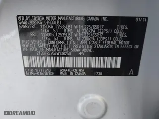 2014 Toyota RAV4 LE with VIN 2T3BFREV5EW138250, listed as a IAAI auction lot 41863496 with 191,604 mi miles. Bid and sale history available at carsss.com. Image 9.