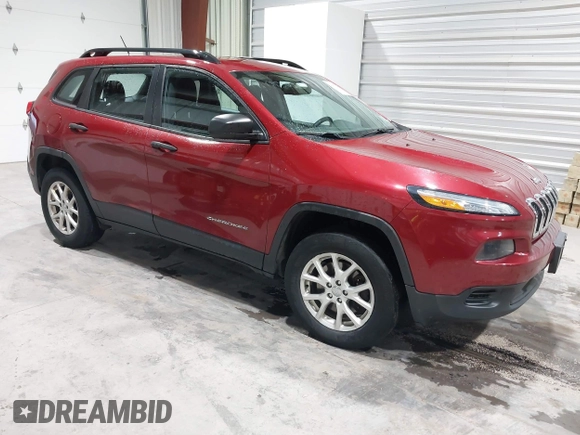 2015 Jeep Cherokee Sport with VIN 1C4PJMAB8FW719652, listed as a IAAI auction lot 41475308 with 247,960 mi miles. Bid and sale history available at carsss.com. Image 1.