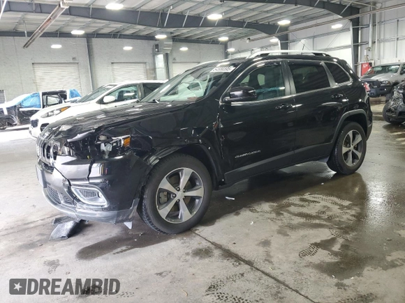 2019 Jeep Cherokee Limited with VIN 1C4PJMDX8KD456740, listed as a Copart auction lot 54556595 with 66,087 mi miles and Salvage title. Bid and sale history available at DreamBid. Image 1.
