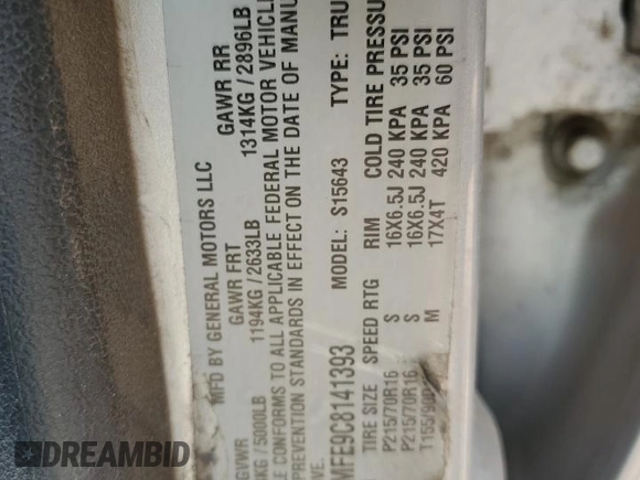 2012 GMC Canyon SLE1 with VIN 1GTD5MFE9C8141393, listed as a Copart auction lot 57913615 with Not provided miles and Clean title. Bid and sale history available at DreamBid. Image 12.