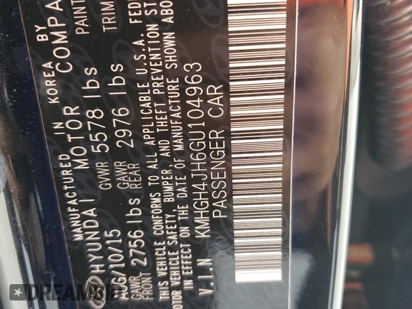 2016 Hyundai Equus Ultimate with VIN KMHGH4JH6GU104963, listed as a Copart auction lot 52130255 with 93,706 mi miles and Salvage Title. Bid and sale history available at DreamBid. Image 13.