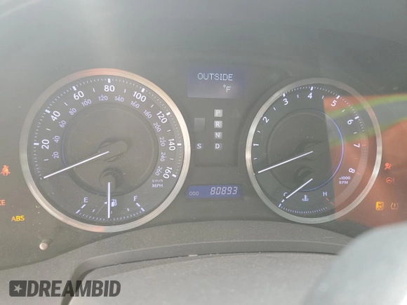 2012 Lexus IS 250 with VIN JTHBF5C21C5183674, listed as a Copart auction lot 50504705 with 80,893 mi miles and Salvage Title. Bid and sale history available at DreamBid. Image 9.