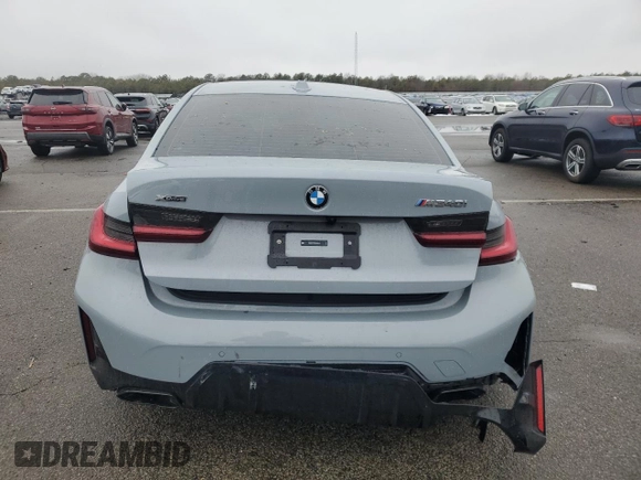 2024 BMW 3 Series M340i xDrive with VIN 3MW49FF06R8E80028, listed as a Copart auction lot 45135535 with 3,575 mi miles and Salvage Title. Bid and sale history available at carsss.com. Image 6.