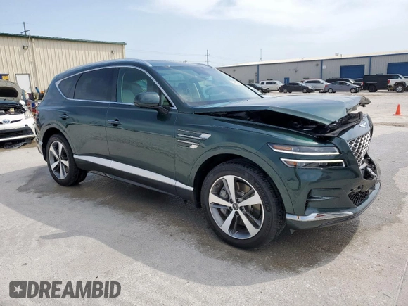 2022 Genesis GV80 with VIN KMUHB4SB8NU093544, listed as a Copart auction lot 52967045 with 14,602 mi miles and Salvage Title. Bid and sale history available at DreamBid. Image 4.