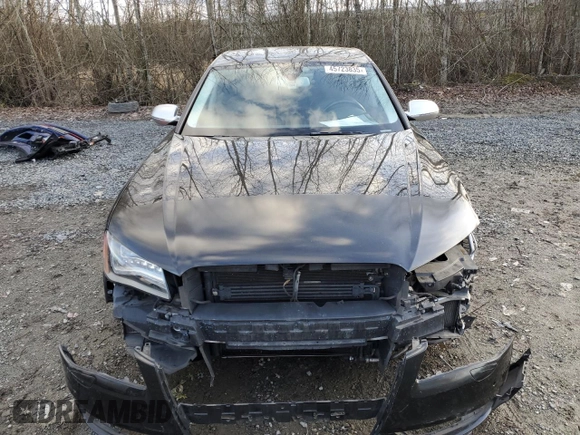 2013 Audi S8 with VIN WAUD2AFDXDN007961, listed as a Copart auction lot 45723835 with 57,477 mi miles and Salvage Title. Bid and sale history available at carsss.com. Image 5.