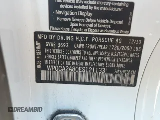 2014 Porsche Boxster z VIN WP0CA2A80ES121133, wystawiony jako Copart lot #73422534 z przebiegiem 52 623 mil mil oraz Nie do naprawy • Non repairable. Historia ofert i sprzedaży dostępna na DreamBid. Obrazek 12.